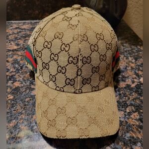 Gucci Beige Monogram Baseball Cap